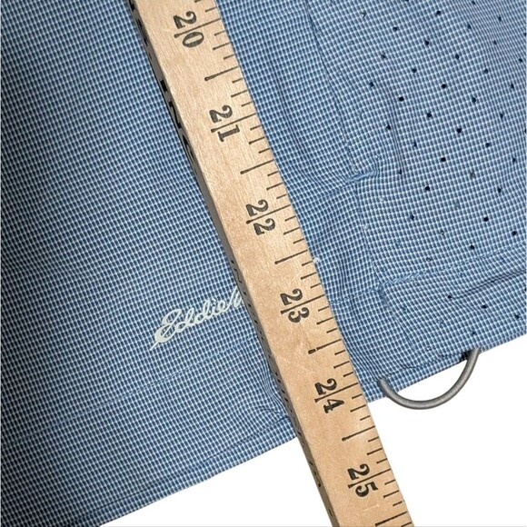 Eddie Bauer quarter Zip Pullover Casual Golf Jacket Windbreaker checked blue XS - Picture 4 of 10